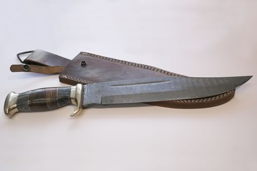 Damascus Bowie Style Knife